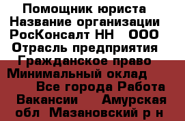 Помощник юриста › Название организации ­ РосКонсалт-НН', ООО › Отрасль предприятия ­ Гражданское право › Минимальный оклад ­ 15 000 - Все города Работа » Вакансии   . Амурская обл.,Мазановский р-н